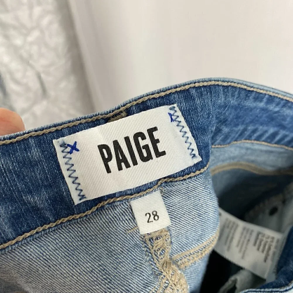 Paige Verdugo Ankle Skinny Jeans in Distressed Wensley Wash Size 28